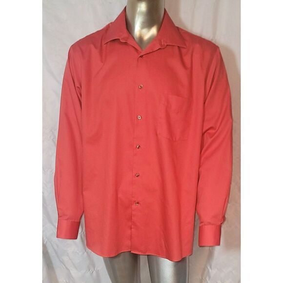 NWOT - Van Heusen Regular Fit Lux "Red" Sateen Date Dress Shirt - 17.5 - Picture 1 of 8